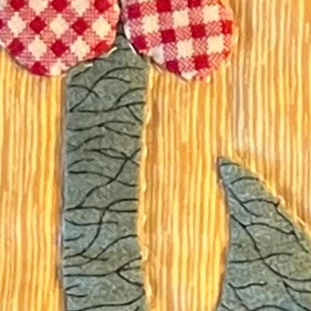 Hand Stitched ROOSTER Folk Art Patchwork Quilt Square Wall Hanging  Handcrafted - Picture 8 of 12